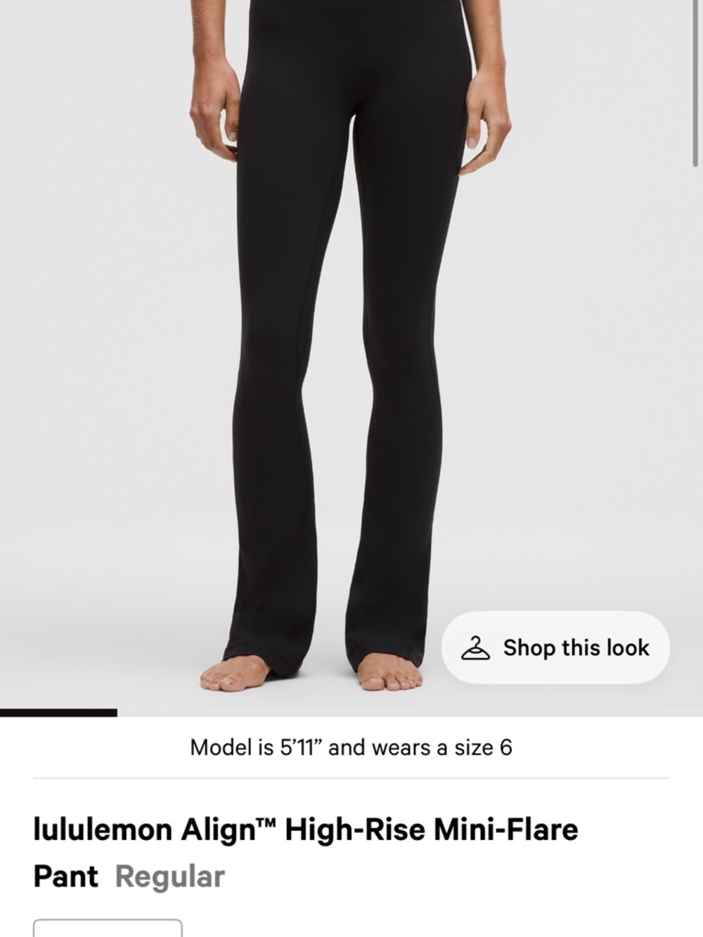lululemon athletica Black Align High-Rise Mini-Flare Leggings